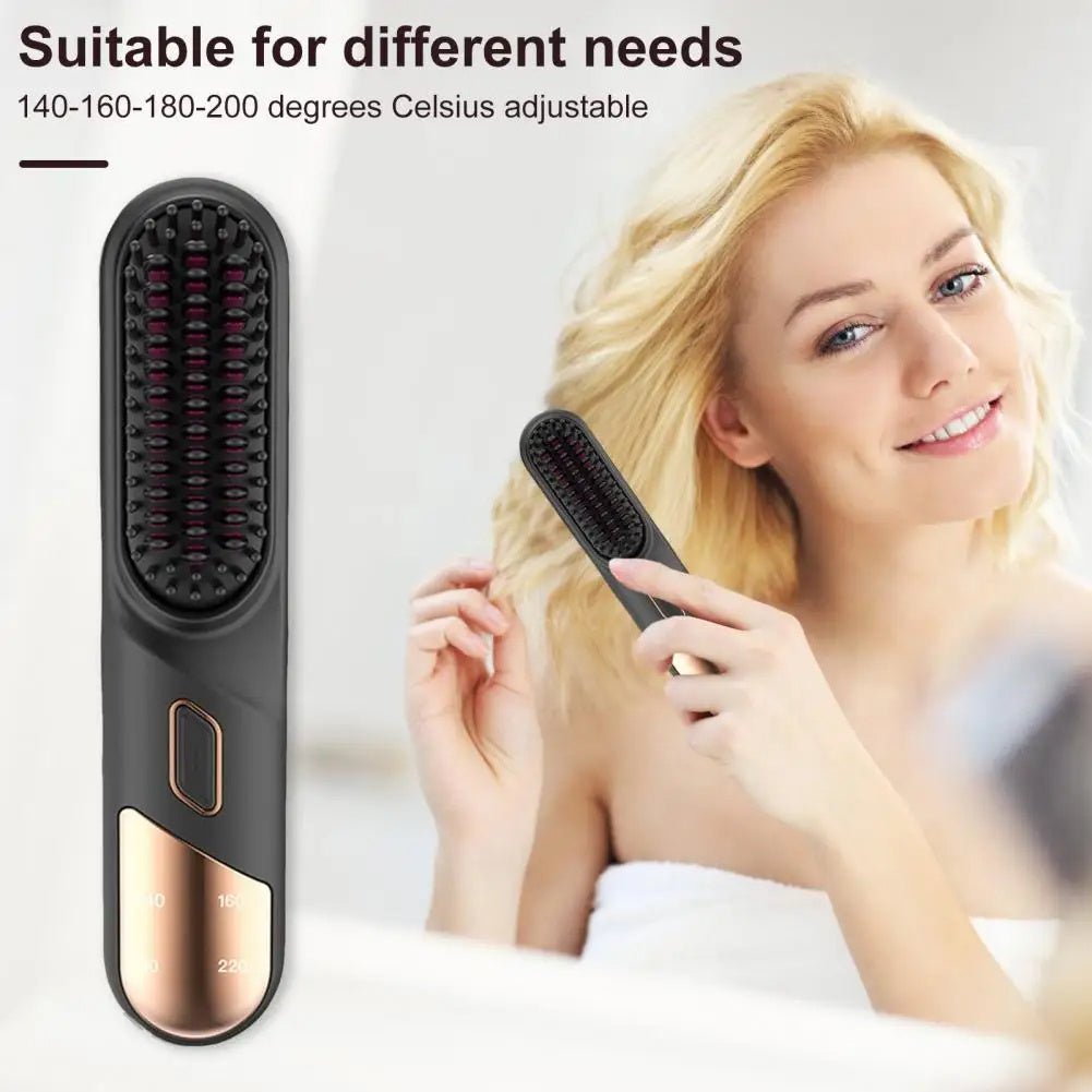 Lisseur de cheveux sans fil pour cheveux mouillés ou secs avec chauffage rapide et ions négatifs pour des cheveux bouclés et volumineux électriques - Ivory Deals Market