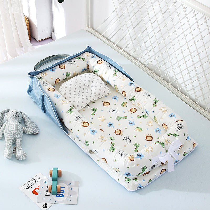 Lit de voyage pour enfants, berceau portable amovible et lavable pour bébé en coton - Ivory Deals Market