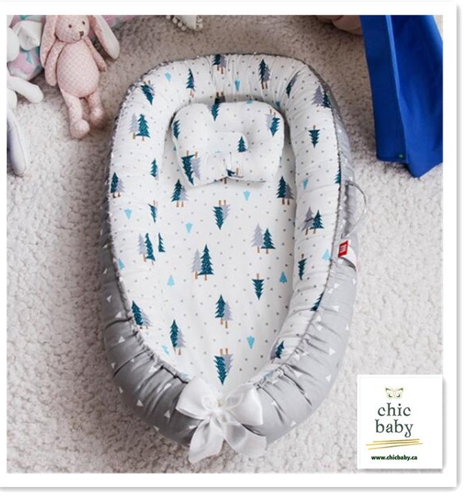 Lit de voyage pour enfants, berceau portable amovible et lavable pour bébé en coton - Ivory Deals Market