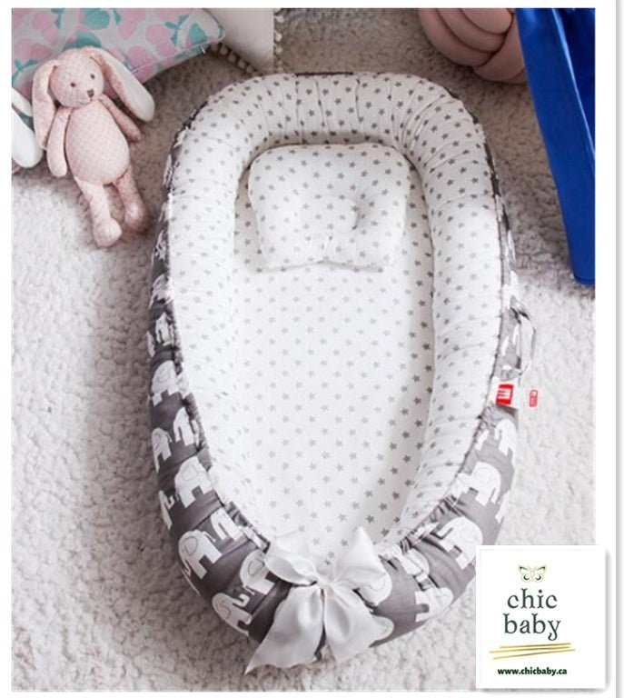 Lit de voyage pour enfants, berceau portable amovible et lavable pour bébé en coton - Ivory Deals Market