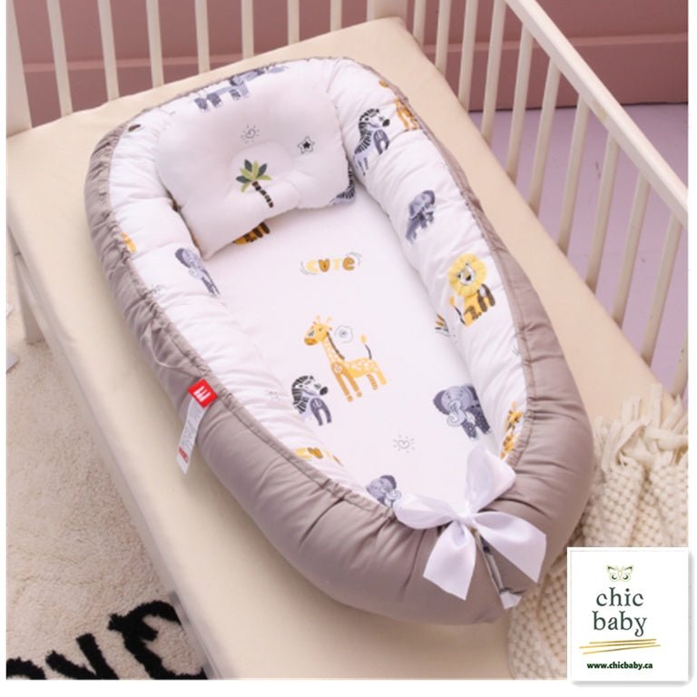 Lit de voyage pour enfants, berceau portable amovible et lavable pour bébé en coton - Ivory Deals Market