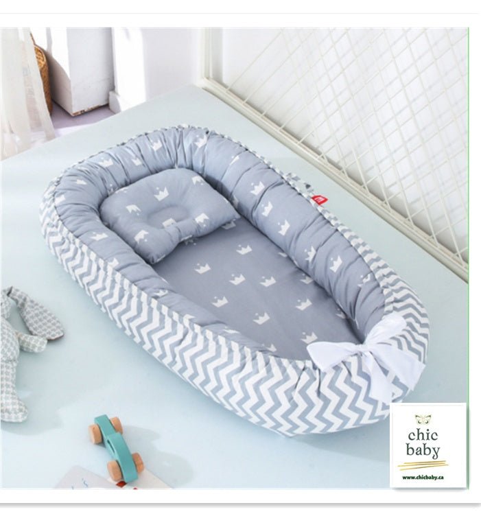 Lit de voyage pour enfants, berceau portable amovible et lavable pour bébé en coton - Ivory Deals Market