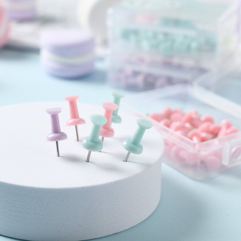 Macaron Push Pin en plastique, petite taille | simple créatif | fournitures de bureau - Ivory Deals Market