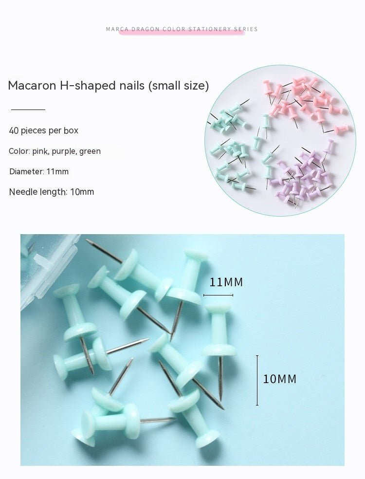 Macaron Push Pin en plastique, petite taille | simple créatif | fournitures de bureau - Ivory Deals Market