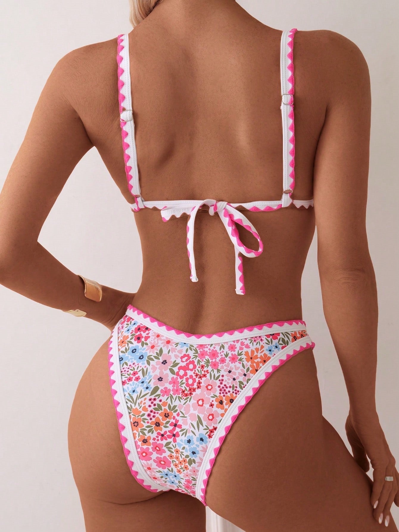 Maillot de bain imprimé à lacets pour femmes - Ivory Deals Market