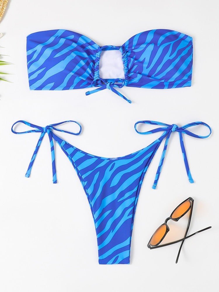 Maillot de bain imprimé rayé à la mode pour femmes - Ivory Deals Market