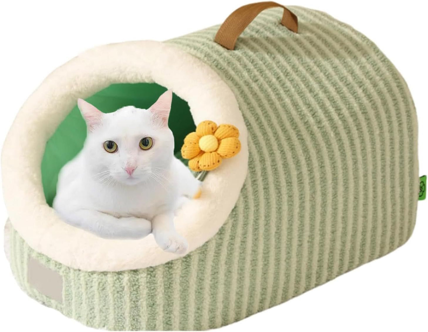 Maison de chat pour chats Lits de chat pour chats d'intérieur, lit de chat, avec coussin amovible lavable, coussin, calmant, confortable, doux, chat, caverne - Ivory Deals Market