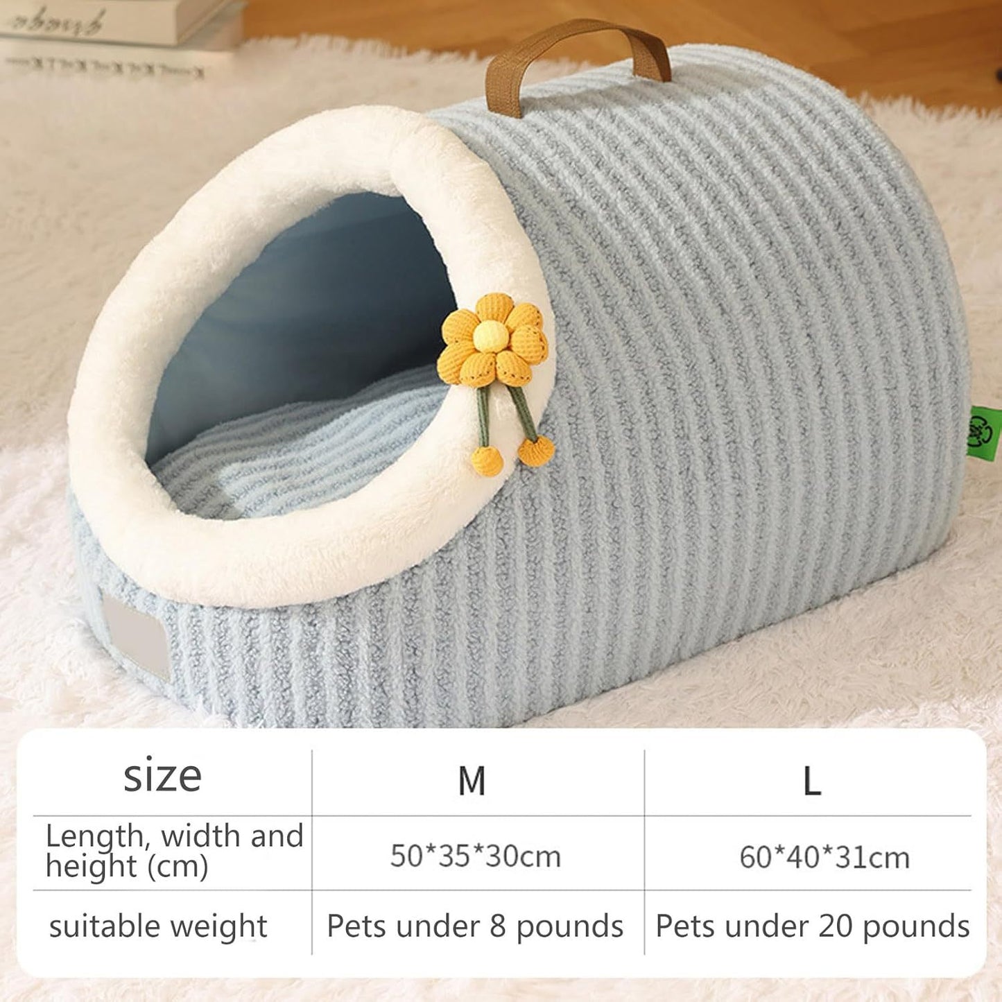 Maison de chat pour chats Lits de chat pour chats d'intérieur, lit de chat, avec coussin amovible lavable, coussin, calmant, confortable, doux, chat, caverne - Ivory Deals Market