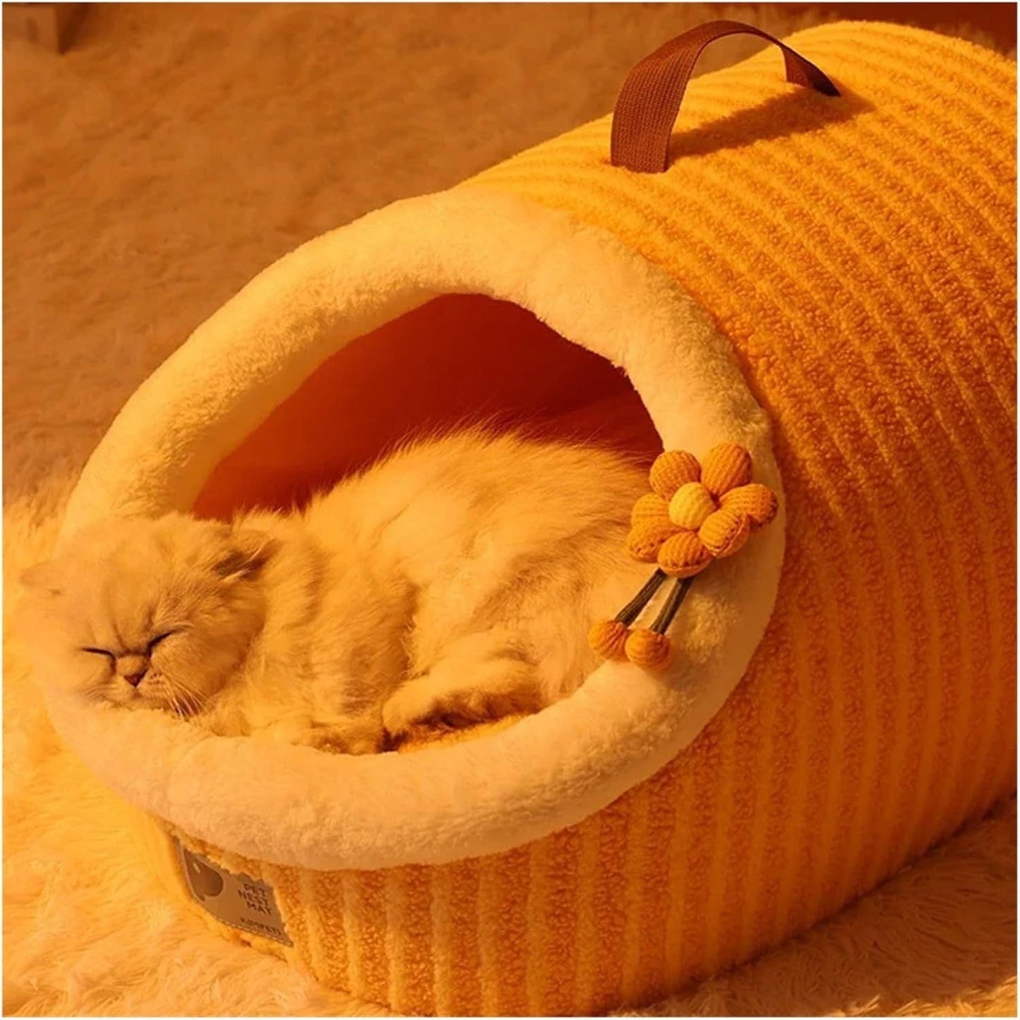 Maison de chat pour chats Lits de chat pour chats d'intérieur, lit de chat, avec coussin amovible lavable, coussin, calmant, confortable, doux, chat, caverne - Ivory Deals Market