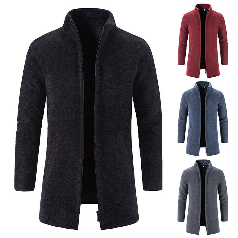 Manteau en laine matelassé doublé de polaire pour homme avec col montant pour se tenir au chaud - Ivory Deals Market