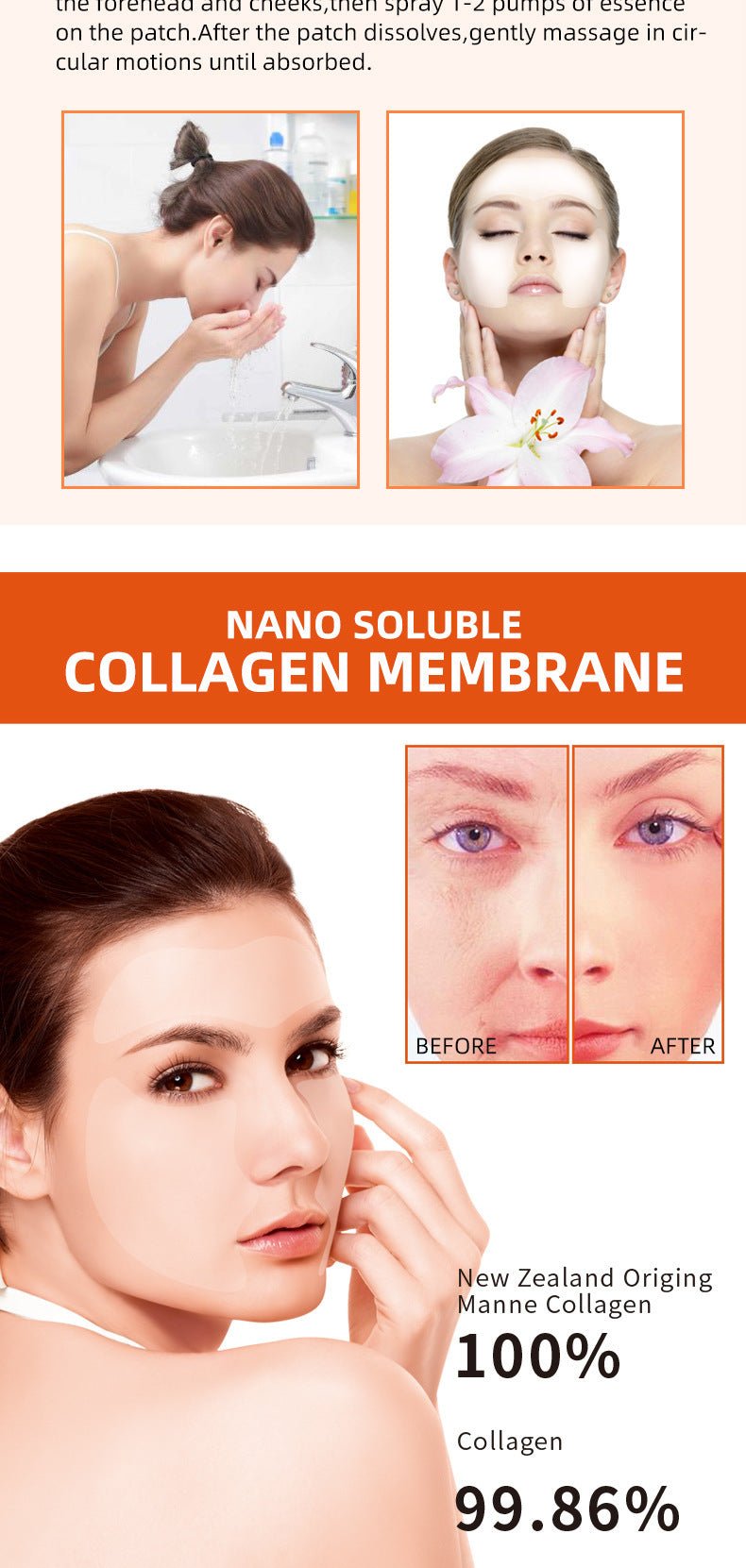 Masque instantané au collagène hydrolysé Nano solution instantanée - Ivory Deals Market