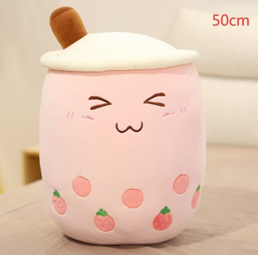 Mignon Fruit Boisson Peluche Rembourré Doux Fraise Lait Thé Peluche Boba Tasse Jouet Coussin Thé aux Perles Cadeau pour Enfants - Ivory Deals Market