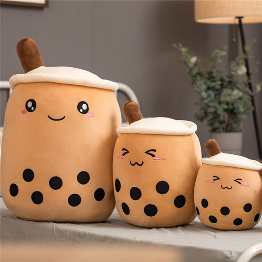 Mignon Fruit Boisson Peluche Rembourré Doux Fraise Lait Thé Peluche Boba Tasse Jouet Coussin Thé aux Perles Cadeau pour Enfants - Ivory Deals Market