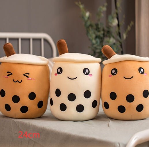 Mignon Fruit Boisson Peluche Rembourré Doux Fraise Lait Thé Peluche Boba Tasse Jouet Coussin Thé aux Perles Cadeau pour Enfants - Ivory Deals Market