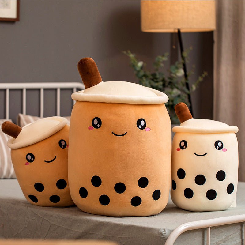 Mignon Fruit Boisson Peluche Rembourré Doux Fraise Lait Thé Peluche Boba Tasse Jouet Coussin Thé aux Perles Cadeau pour Enfants - Ivory Deals Market